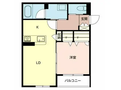 シャーメゾン レイ グラントワ(1LDK/1階)の間取り写真