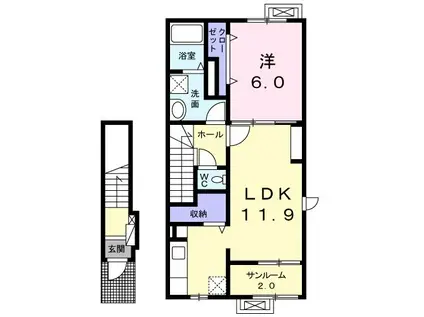 フォルシュ グランツ(1LDK/2階)の間取り写真