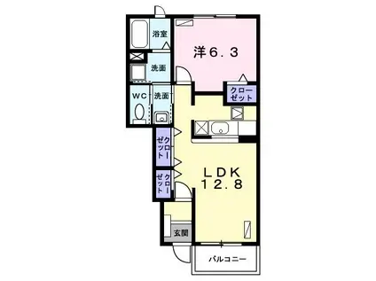 パーチェ(1LDK/1階)の間取り写真