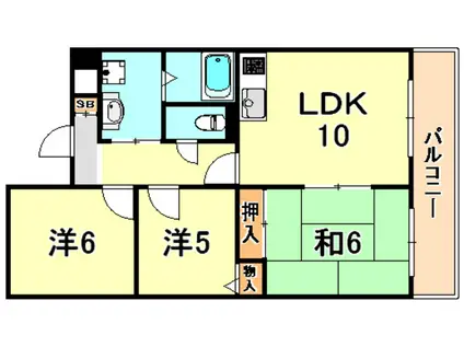 コート宮北(3LDK/3階)の間取り写真
