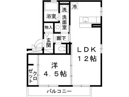 フローレンス宮町(1LDK/3階)の間取り写真