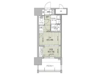 グランフォーレ博多ウォーターフロント(1DK/7階)の間取り写真