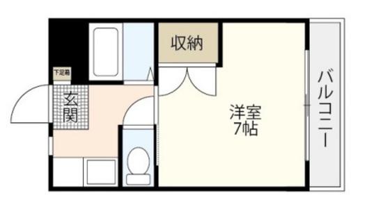 リトルハイム長岡60(1K/4階)の間取り写真