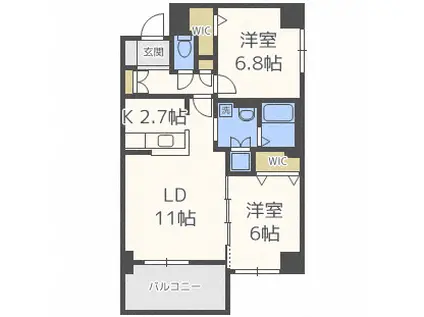 コモドNI(2LDK/2階)の間取り写真