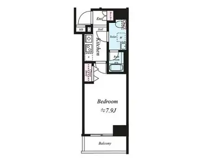 ヴァローレクオリタ浅草橋(1K/4階)の間取り写真