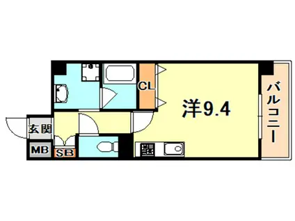 サンクラッソ三ノ宮加納町(ワンルーム/10階)の間取り写真