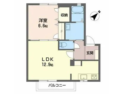 アヴァンティ(1LDK/1階)の間取り写真