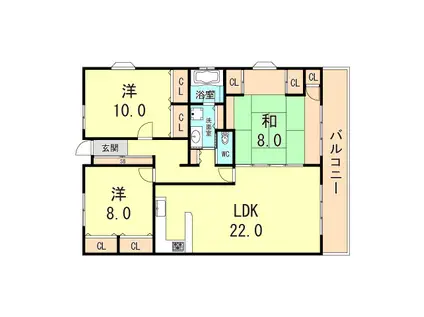 GOODSINNASHIYA(3LDK/3階)の間取り写真