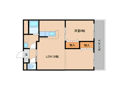 グランメールウエダII(1LDK/3階)の間取り写真