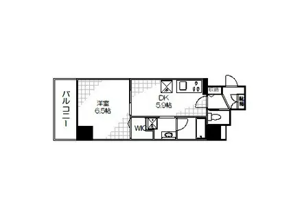 タイガーアパートメント(1DK/5階)の間取り写真