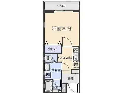 PRANA(1K/4階)の間取り写真