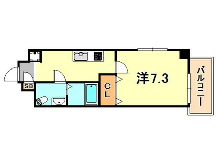 JPレジデンス神戸(1K/7階)の間取り写真