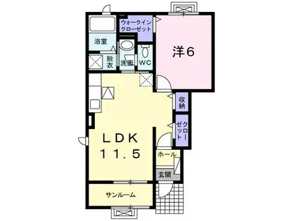 ラフィネIII(1LDK/1階)の間取り写真