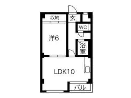 ジャルダンI(1LDK/4階)の間取り写真