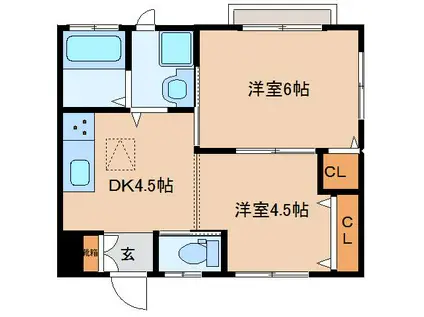 KOTOMATIII番館(2DK/1階)の間取り写真
