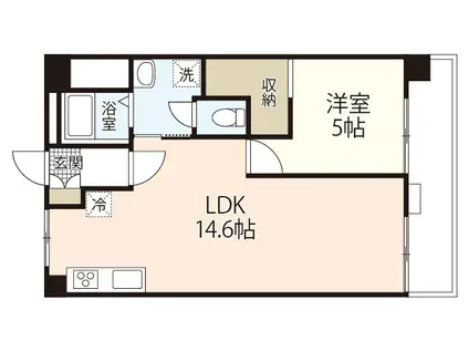 第七山本ビル(1LDK/8階)の間取り写真