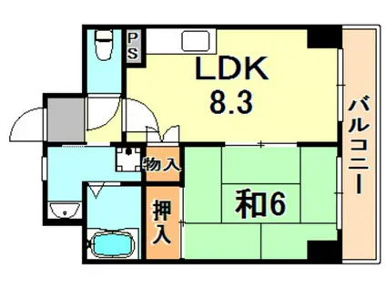 カサベラセントラルプラザ長田(1LDK/5階)の間取り写真