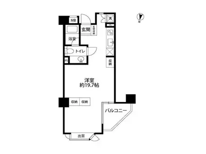 朝日マンション御殿山(ワンルーム/4階)の間取り写真