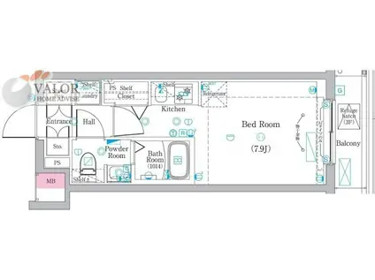 ラフィスタ高津(ワンルーム/4階)の間取り写真