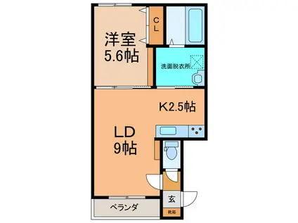 ANTIQUE(1LDK/1階)の間取り写真