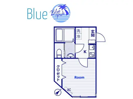 レグレス(1K/2階)の間取り写真