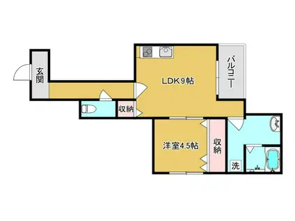 HEALING GRACE(1LDK/1階)の間取り写真