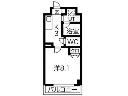 ステラヒルズ(1K/4階)の間取り写真