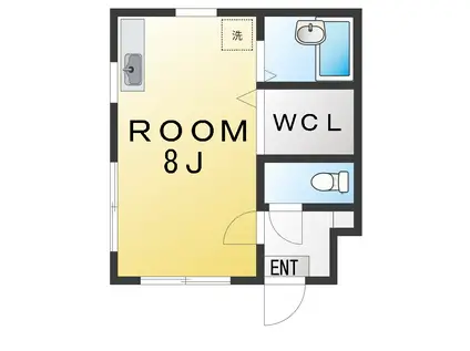 FIRST BRANCH(ワンルーム/1階)の間取り写真