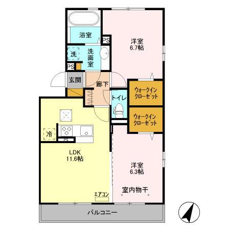 アピチェ(2LDK/2階)の間取り写真