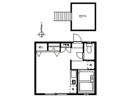 メゾン・ド・ラペ(ワンルーム/2階)の間取り写真