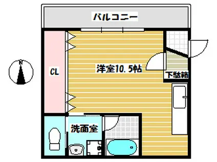 サンウイング(ワンルーム/3階)の間取り写真