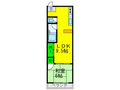 カーサビアンカ(1LDK/4階)の間取り写真