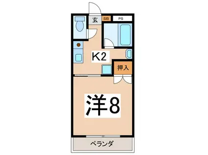 フォレスト飯田(1K/3階)の間取り写真