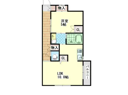 FELISTAS(1LDK/4階)の間取り写真