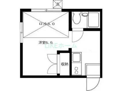 ロフティーノワール(ワンルーム/1階)の間取り写真