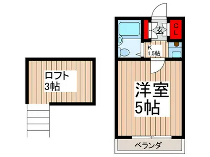 サンカラット北浦和(1K/2階)の間取り写真