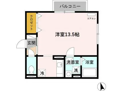 パルテール大町(ワンルーム/1階)の間取り写真