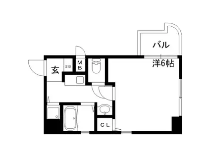 エステムコート神戸県庁前II(1K/2階)の間取り写真
