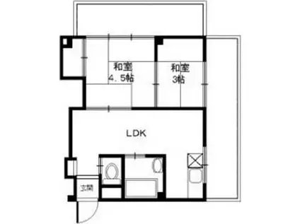 メゾン塚口(2DK/4階)の間取り写真