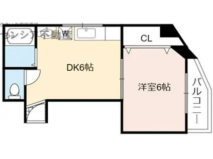 ライフハウスつねI号館(1DK/4階)の間取り写真