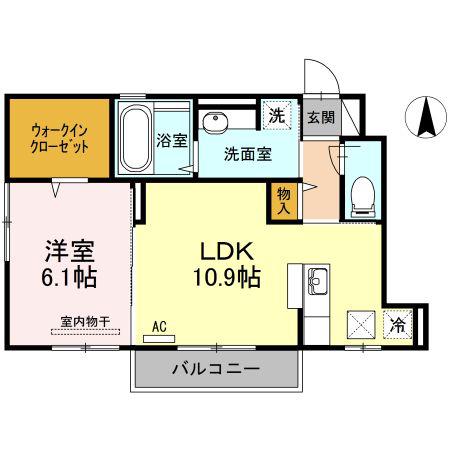 ブルームコート(1LDK/1階)の間取り写真