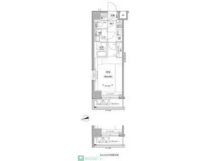 RELUXIA GRANDE川崎(1K/2階)の間取り写真