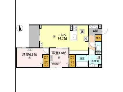 ARMOJOUR MATIN(2LDK/1階)の間取り写真