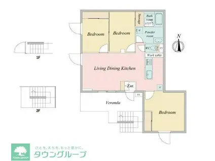 ベルメゾン中村橋ノースNW(3LDK/3階)の間取り写真