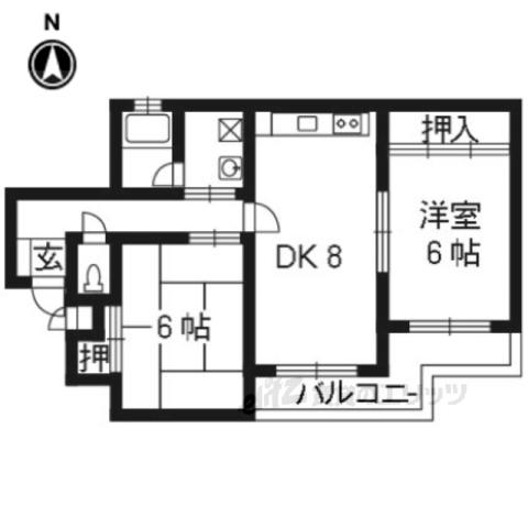 マノワール久貝(2DK/3階)の間取り写真