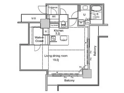 パシフィックロイヤルコートみなとみらい アーバンタワー(ワンルーム/15階)の間取り写真