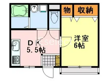 コスモパレス平塚III(1DK/1階)の間取り写真