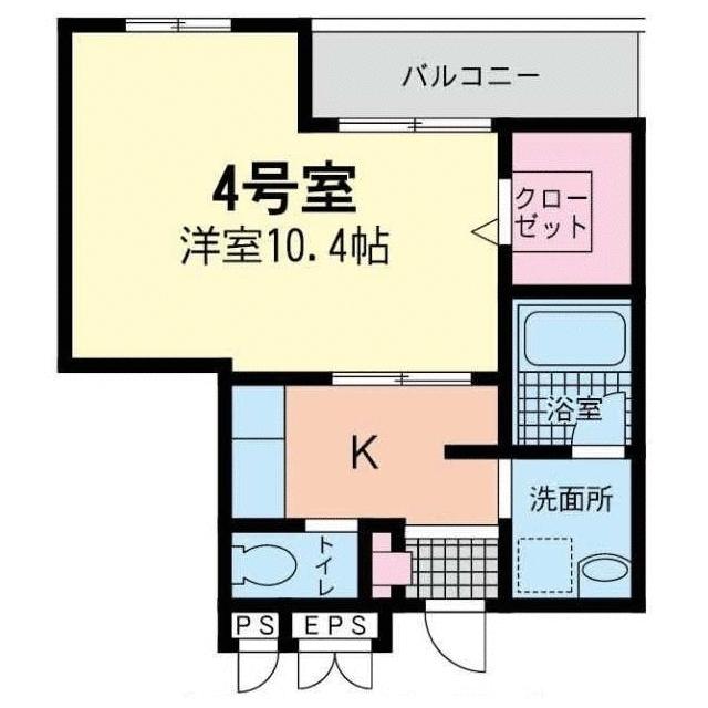 オラシオン大坪町(1K/1階)の間取り写真