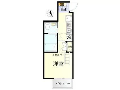 オーガスタコート横浜反町(1K/2階)の間取り写真