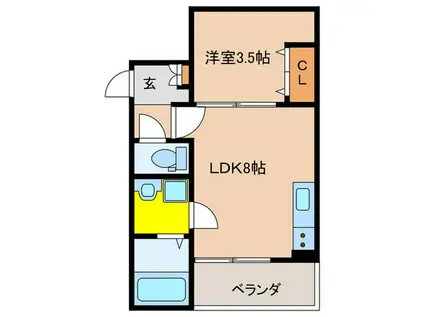 生野区巽南1丁目AP(1LDK/1階)の間取り写真